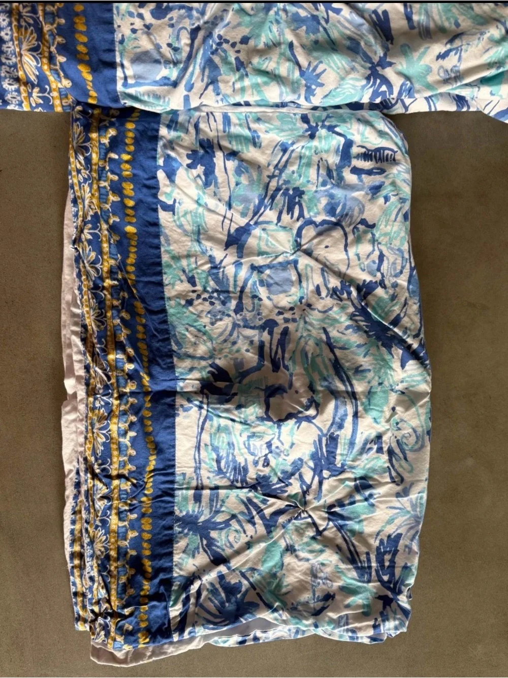 Lilly Pulitzer Blue and Aqua Floral-Print Duvet Cover